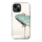White-naped Crane - Numata Kashu Iphone Case, 14 / Matte, Phone Case Artistic Illustration Crane Heron Teal-colored Plumage