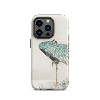 White-naped Crane - Numata Kashu Iphone Case, 14 Pro / Matte, Crane Art Phone Case