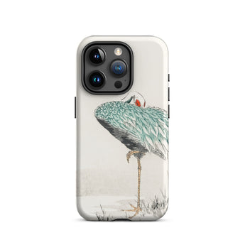 White-naped Crane - Numata Kashu Iphone Case, 15 Pro / Matte, Phone Case Crane Design