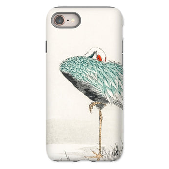 White-naped Crane - Numata Kashu Iphone Case, 8 / Matte, Artistic Illustration Crane Teal-colored Plumage Phone Case