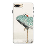 White-naped Crane - Numata Kashu Iphone Case, 8 Plus / Matte, Artistic Illustration Crane Heron Teal-colored Plumage Phone Case