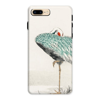 White-naped Crane - Numata Kashu Iphone Case, 8 Plus / Matte, Artistic Illustration Crane Heron Teal-colored Plumage Phone Case