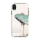 White-naped Crane - Numata Kashu Iphone Case, Xr / Matte, Artistic Illustration Crane Heron Blue-green Plumage Phone Case