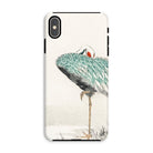 White Naped Crane Numata Kashu Iphone Case, Xs Max / Matte, Phone Case Artistic Illustration Crane Teal Colored Plumage