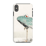 White-naped Crane - Numata Kashu Iphone Case, Xs Max / Matte, Phone Case Artistic Illustration Crane Teal-colored Plumage