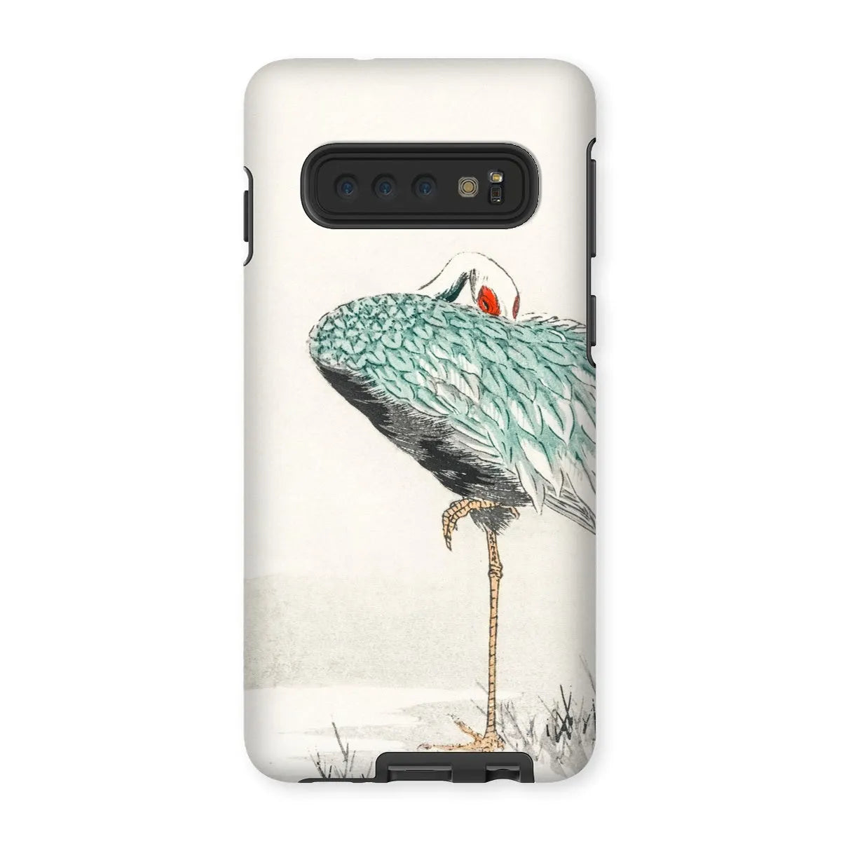 White-naped Crane By Numata Kashu - Japanese Bird Phone Case - Samsung Galaxy S10 / Matte - Mobile Phone Cases