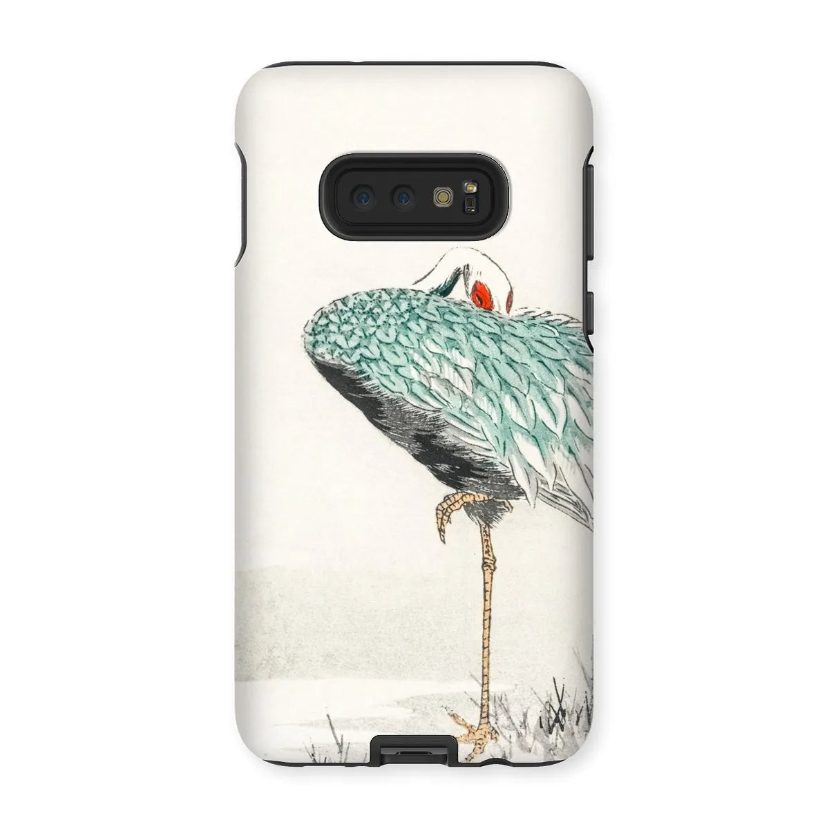 White-naped Crane By Numata Kashu - Japanese Bird Phone Case - Samsung Galaxy S10e / Matte - Mobile Phone Cases