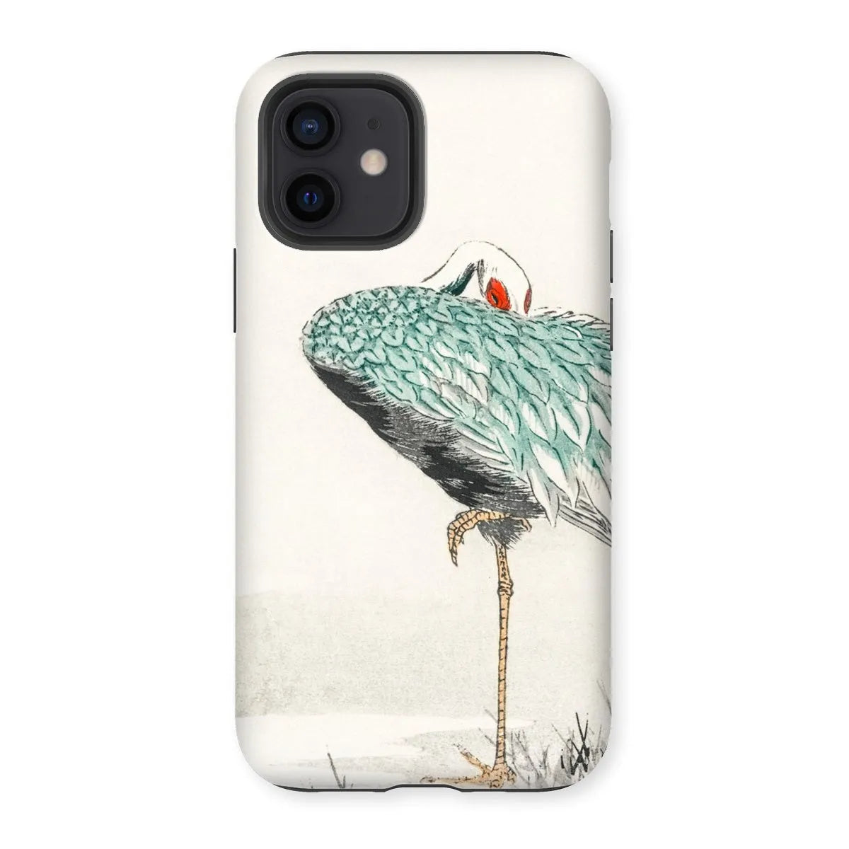 White-naped Crane By Numata Kashu - Japanese Bird Phone Case - Iphone 12 / Matte - Mobile Phone Cases - Aesthetic Art