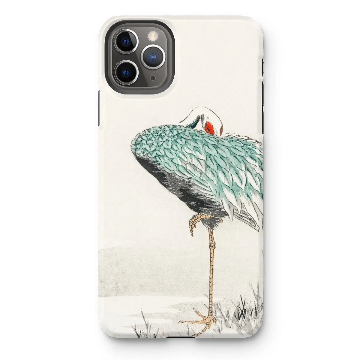 White-naped Crane By Numata Kashu - Japanese Bird Phone Case - Iphone 11 Pro Max / Matte - Mobile Phone Cases