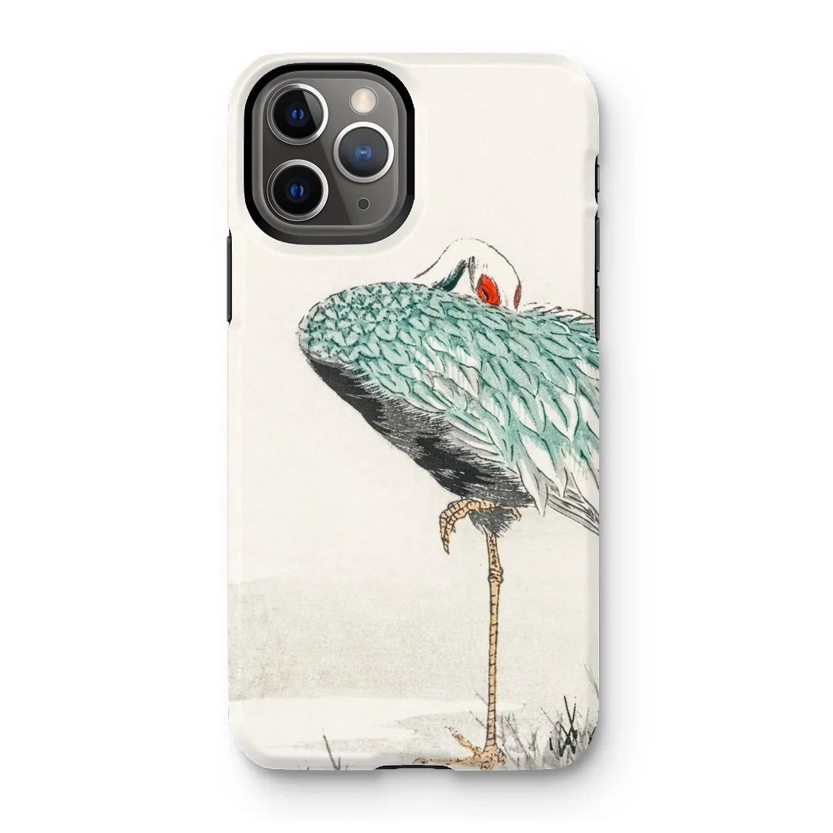 White-naped Crane By Numata Kashu - Japanese Bird Phone Case - Iphone 11 Pro / Matte - Mobile Phone Cases - Aesthetic