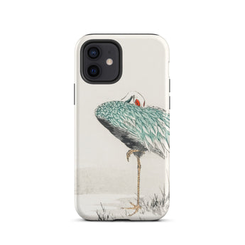 White-naped Crane - Numata Kashu Phone Case Iphone 12 / Matte Crane Art Phone Case Numata Kashu’s Crane, Struts, Struts Digital Realms