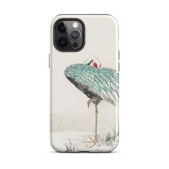 White-naped Crane - Numata Kashu Phone Case Iphone 12 Pro Max / Matte Crane-themed Phone Case Numata Kashu’s Crane, Crane Struts, Struts