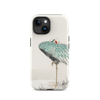 White-naped Crane - Numata Kashu Phone Case Iphone 15 / Matte Crane-themed Phone Case Numata Kashu’s Crane, Crane Struts, Struts Digital