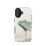 White-naped Crane - Numata Kashu Phone Case Iphone 17 / Matte Iphone 12 Case Teal Bird Design Numata Kashu’s Crane, Crane Struts, Struts