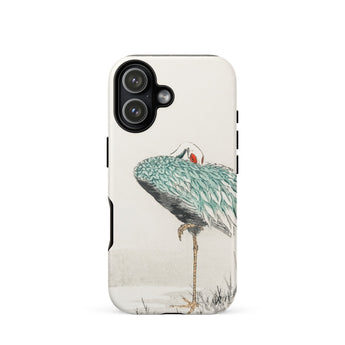 White-naped Crane - Numata Kashu Phone Case Iphone 17 / Matte Iphone 12 Case Teal Bird Design Numata Kashu’s Crane, Crane Struts, Struts