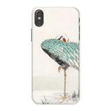 White-naped Crane - Numata Kashu Phone Case Iphone x / Matte Teal-colored Plumage Depicted Kashu’s, Struts, Digital Realms Mobile Cases