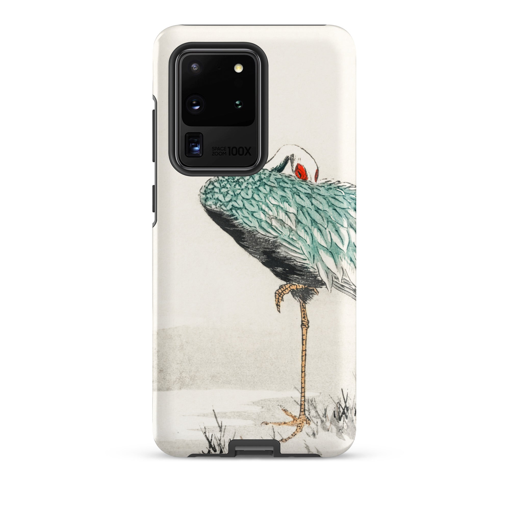 White Naped Crane Numata Kashu Samsung Case, Galaxy S20 Ultra / Matte, Protective Phone Case Artistic Depiction Crane