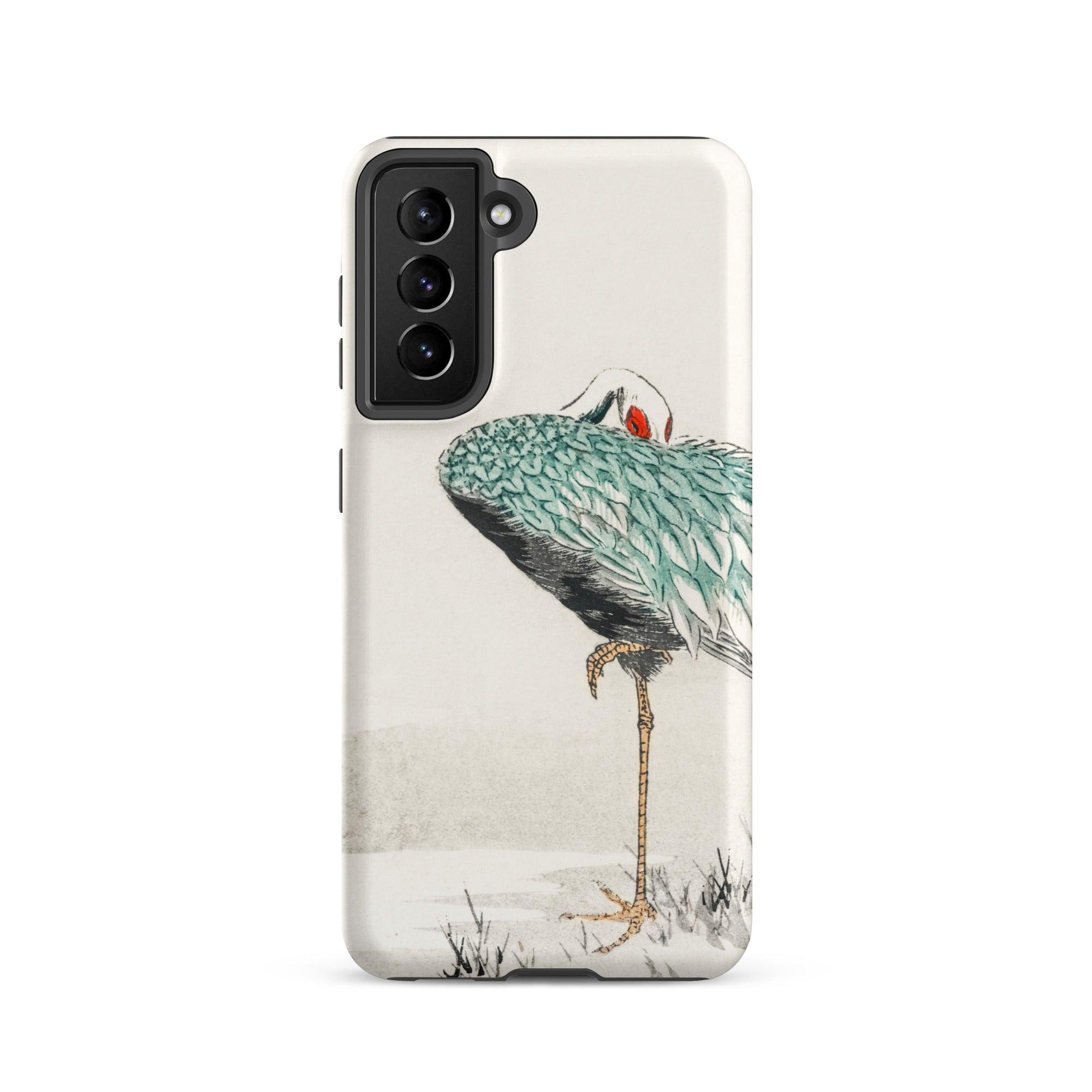 White Naped Crane Numata Kashu Samsung Case, Galaxy S21 / Matte, Smartphone Case Red Crowned Crane Design