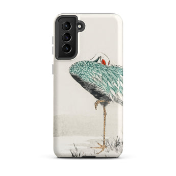 White-naped Crane - Numata Kashu Samsung Case, Galaxy S21 Plus / Matte, White Smartphone Case Red-crowned Crane Design