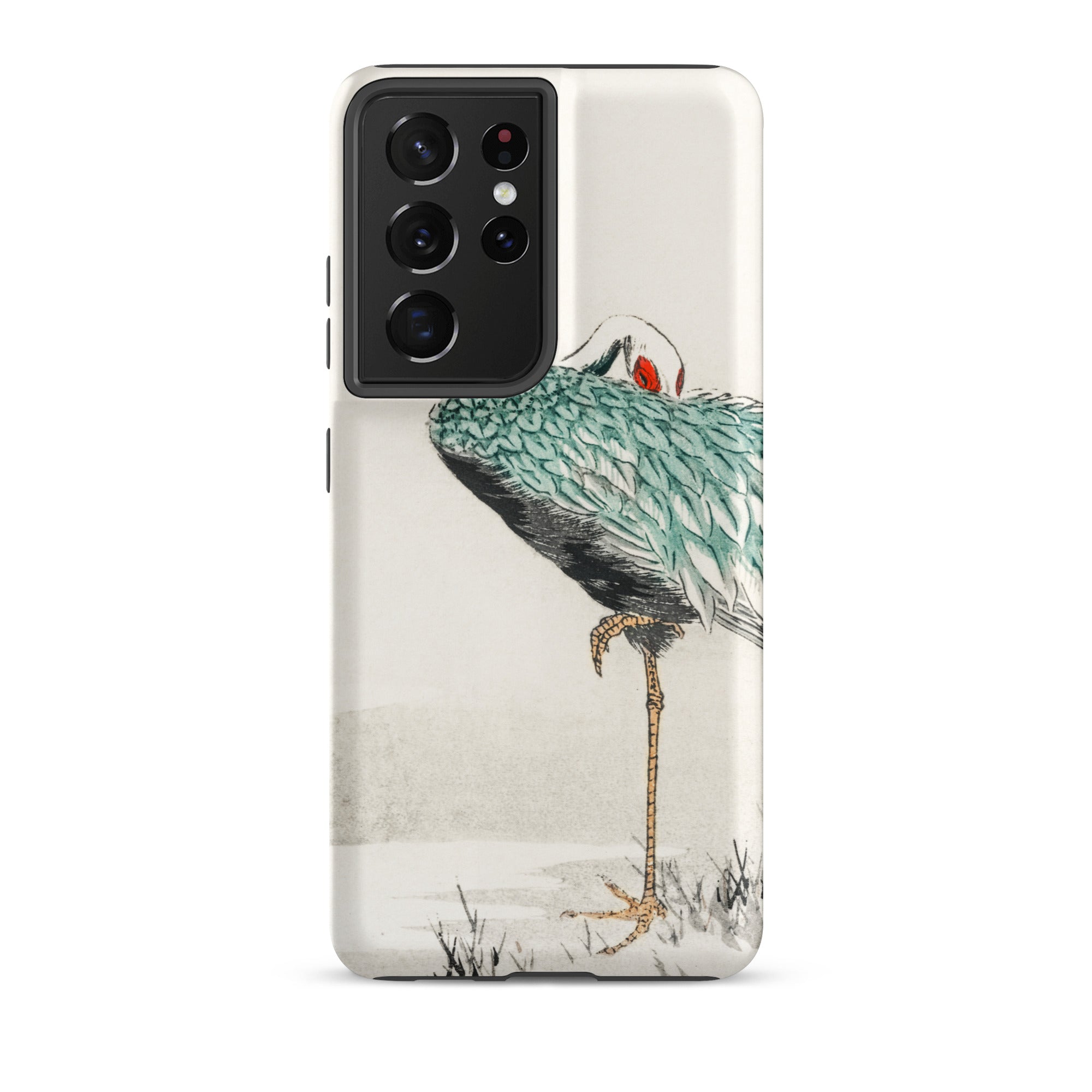 White Naped Crane Numata Kashu Samsung Case, Galaxy S21 Ultra / Matte, Smartphone Case Red Crowned Crane Design