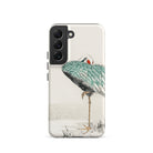 White Naped Crane Numata Kashu Samsung Case, Galaxy S22 / Matte, White Smartphone Case Printed Crane Leg