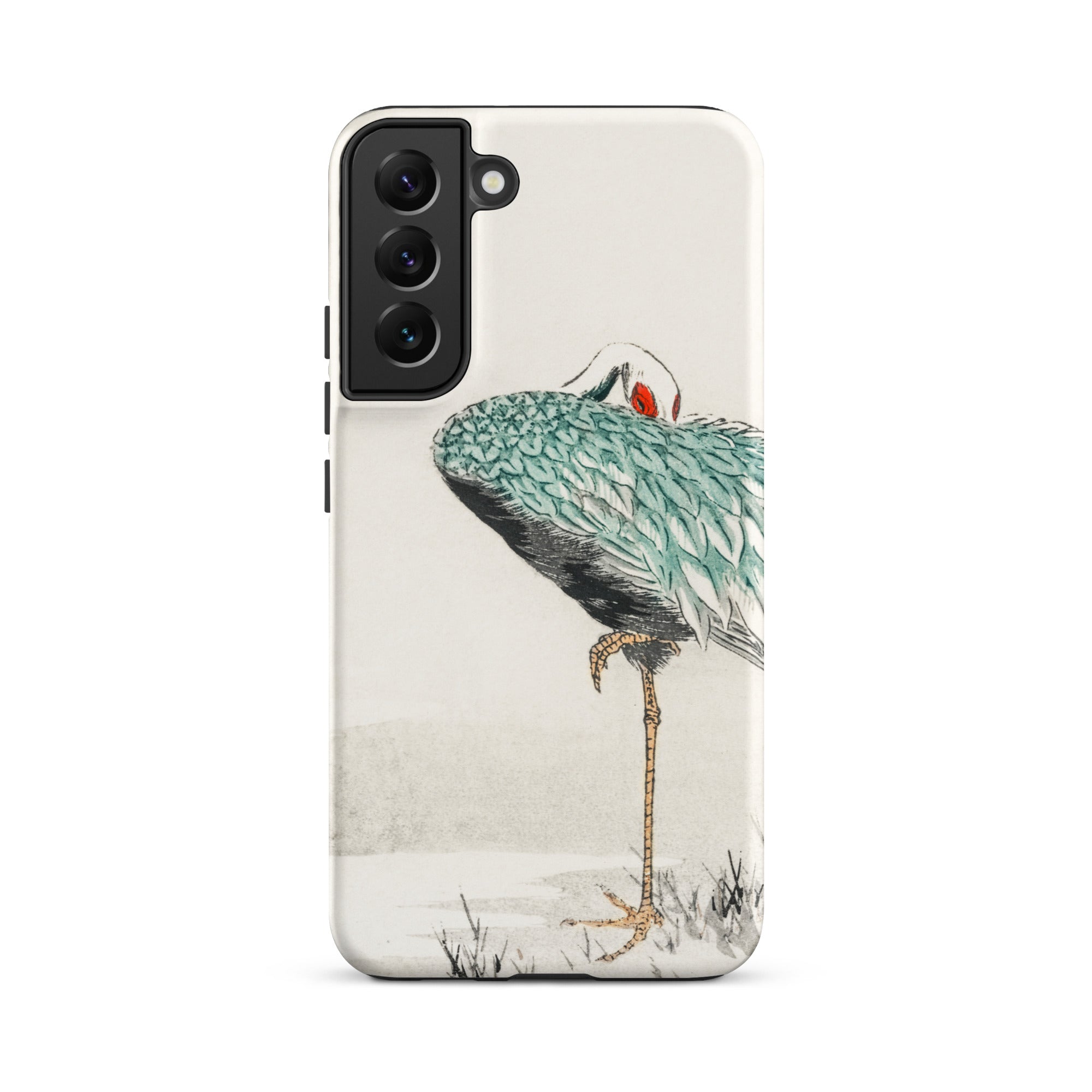 White Naped Crane Numata Kashu Samsung Case, Galaxy S22 Plus / Matte, Smartphone Case Red Crowned Crane Design