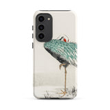 White-naped Crane - Numata Kashu Samsung Case, Galaxy S23 Plus / Matte, White Phone Case Japanese Crane Illustration