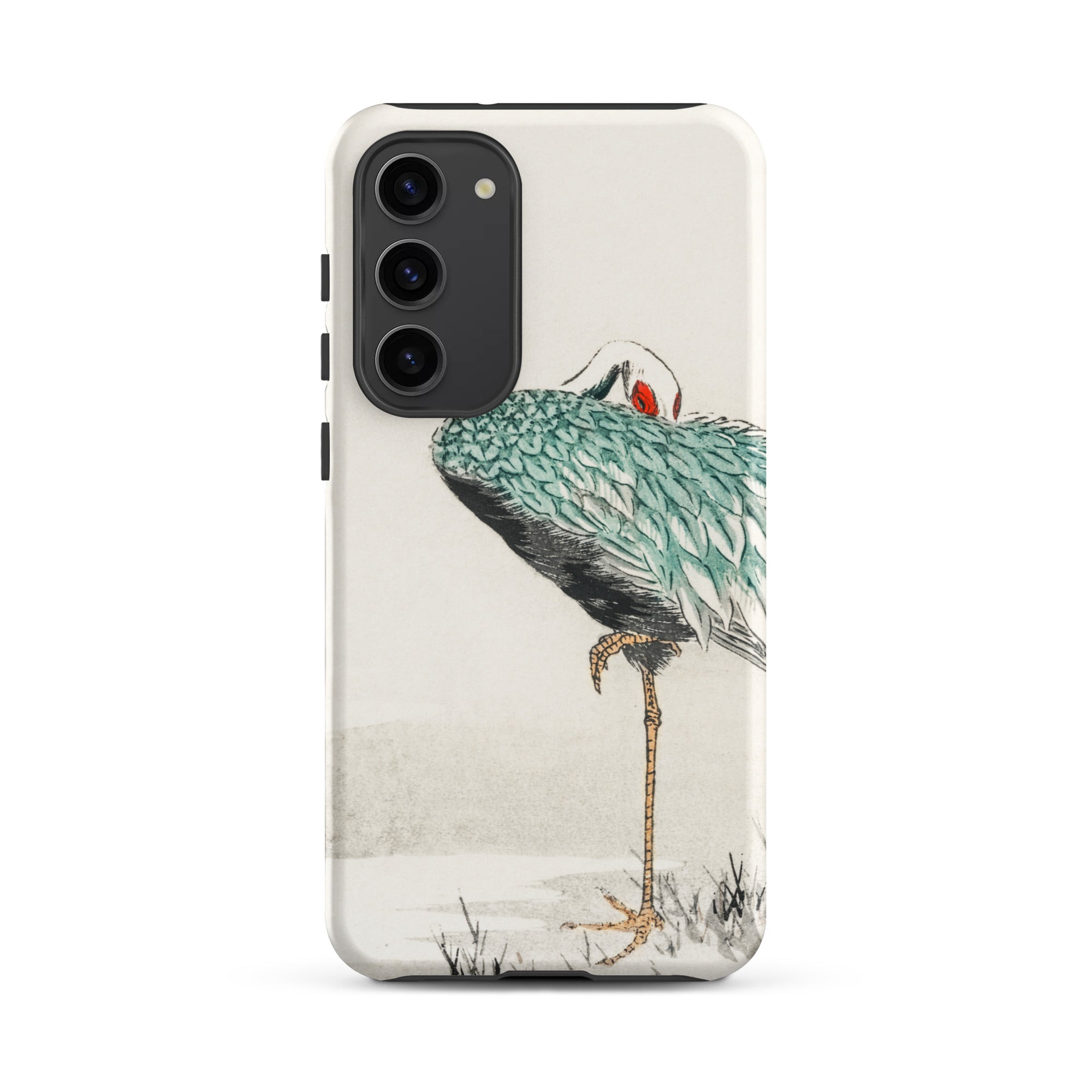 White Naped Crane Numata Kashu Samsung Case, Galaxy S23 Plus / Matte, White Phone Case Japanese Crane Illustration