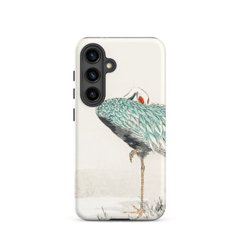 White-naped Crane - Numata Kashu Samsung Case, Galaxy S24 / Matte, White Phone Case Painted Crane Design