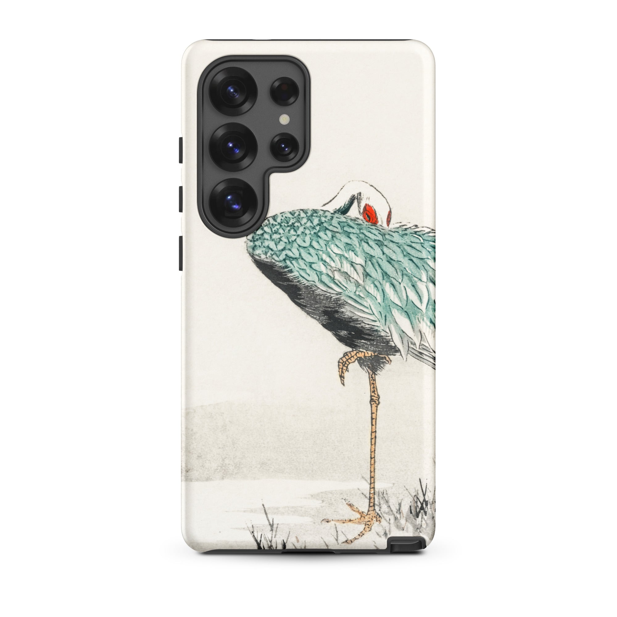 White Naped Crane Numata Kashu Samsung Case, Galaxy S25 Ultra / Matte, White Phone Case Blue Crane Design