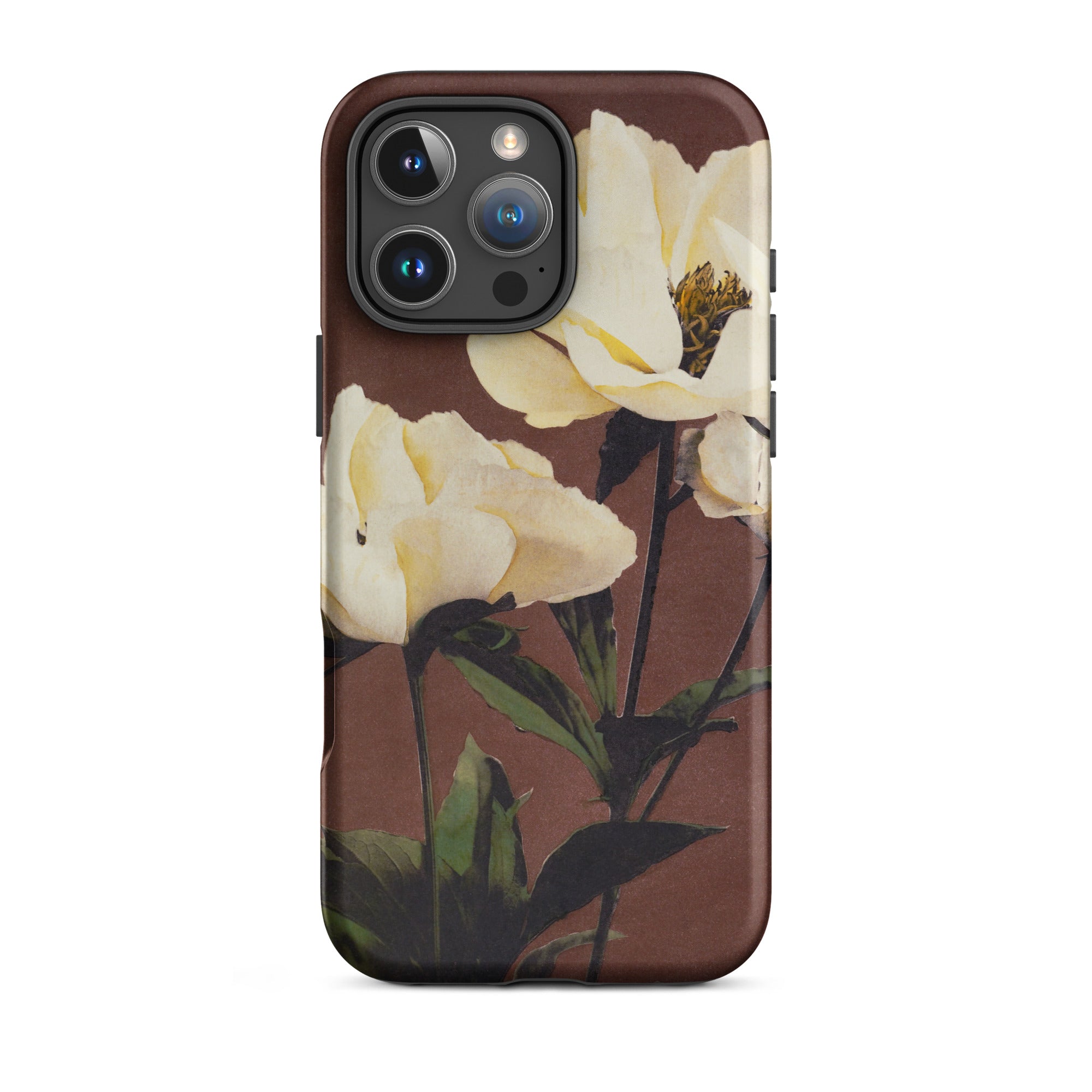 White Peony - Kazumasa Ogawa Floral Iphone Case, 16 Pro Max / Matte, Floral-patterned Phone Case