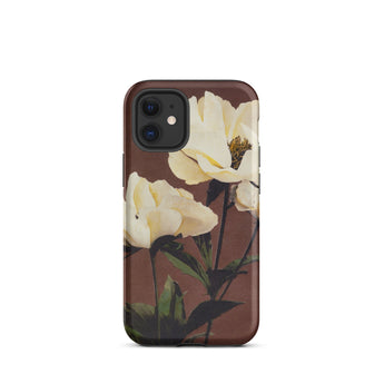 White Peony - Ogawa Kazumasa Floral Iphone Case, 12 Mini / Matte, Floral-patterned Phone Case