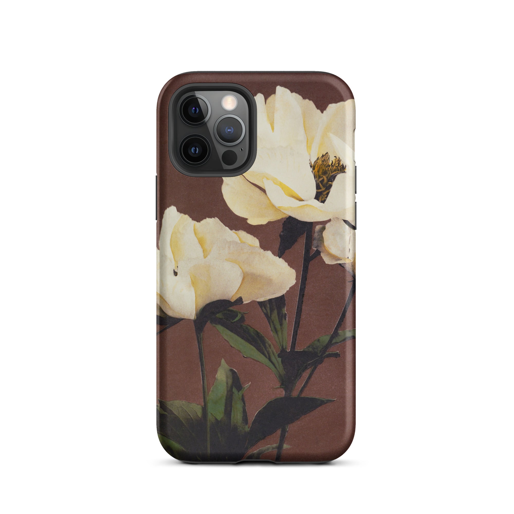 White Peony Ogawa Kazumasa Floral Iphone Case, 12 Pro / Matte, Floral Patterned Phone Case