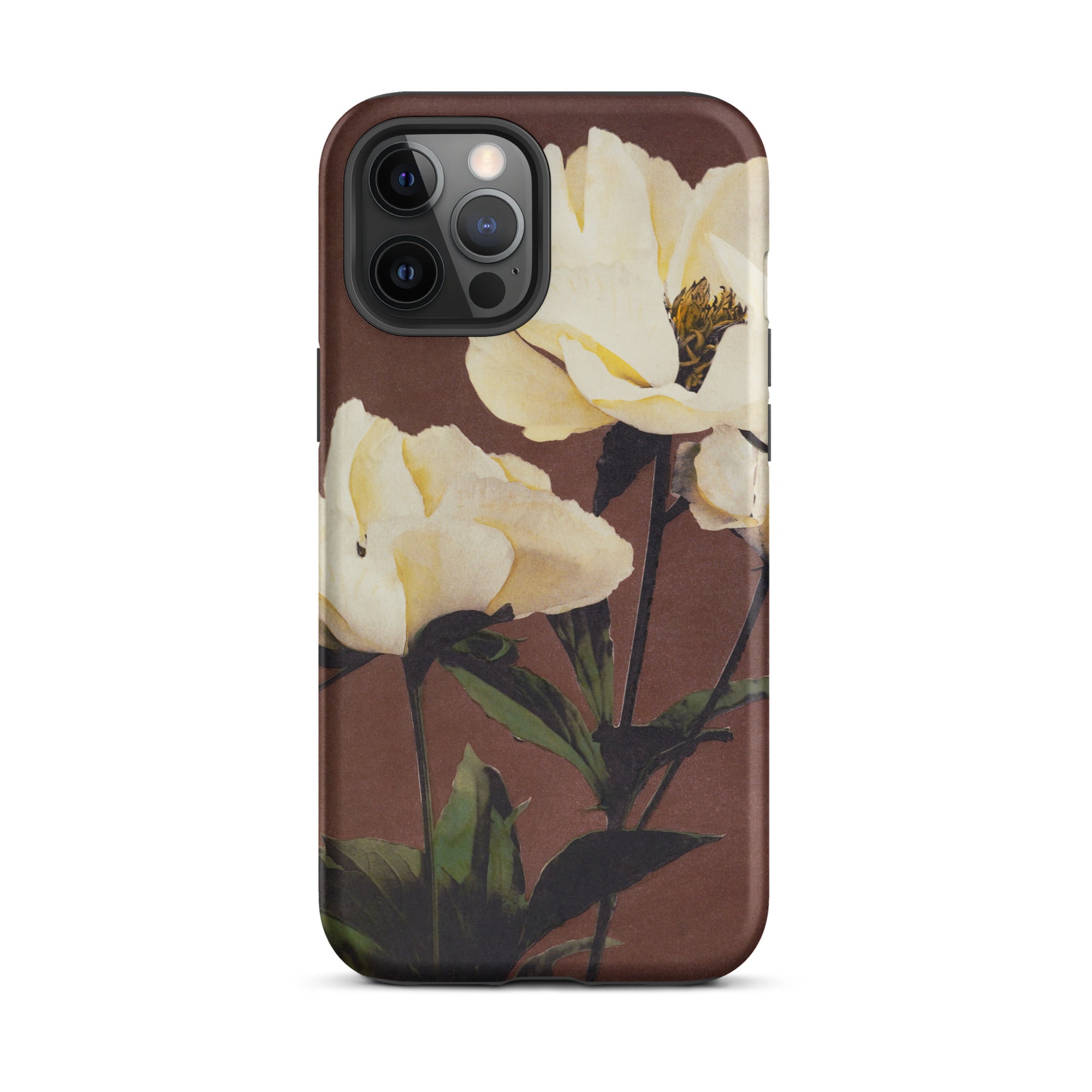 White Peony Ogawa Kazumasa Floral Iphone Case, 12 Pro Max / Matte, Floral Patterned Phone Case