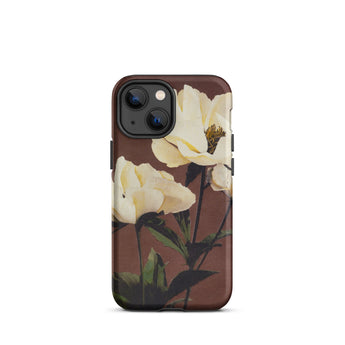 White Peony - Ogawa Kazumasa Floral Iphone Case, 13 Mini / Matte, Floral-patterned Phone Case