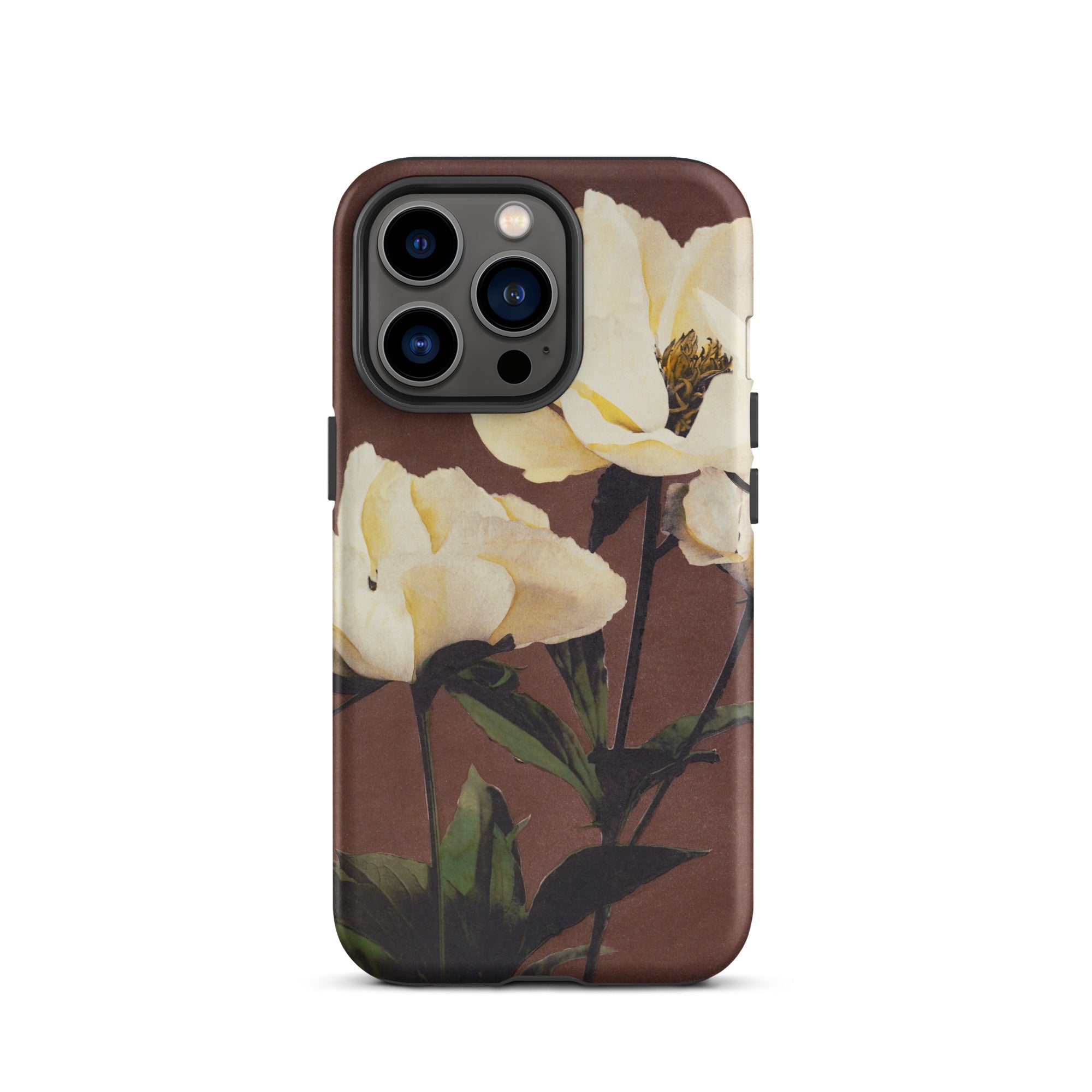 White Peony Ogawa Kazumasa Floral Iphone Case, 13 Pro / Matte, Floral Patterned Phone Case