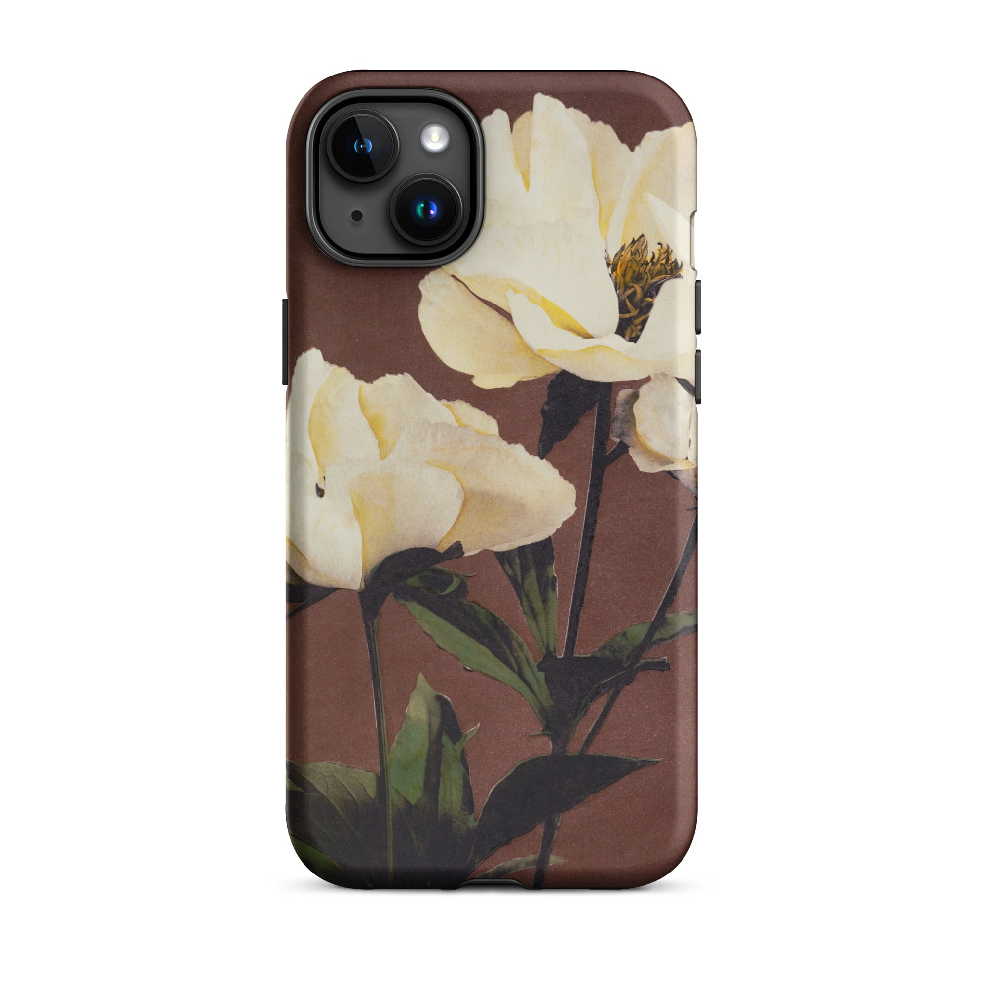 White Peony Ogawa Kazumasa Floral Iphone Case, 15 Plus / Matte, Floral Patterned Phone Case