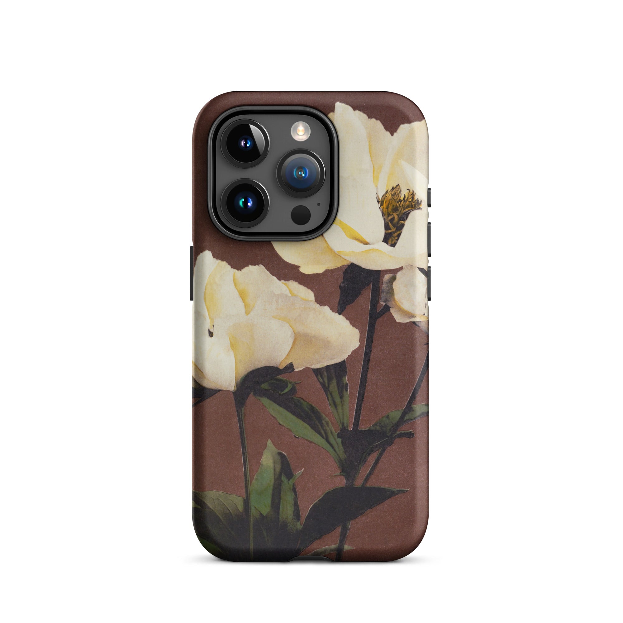White Peony Ogawa Kazumasa Floral Iphone Case, 15 Pro / Matte, Floral Patterned Phone Case