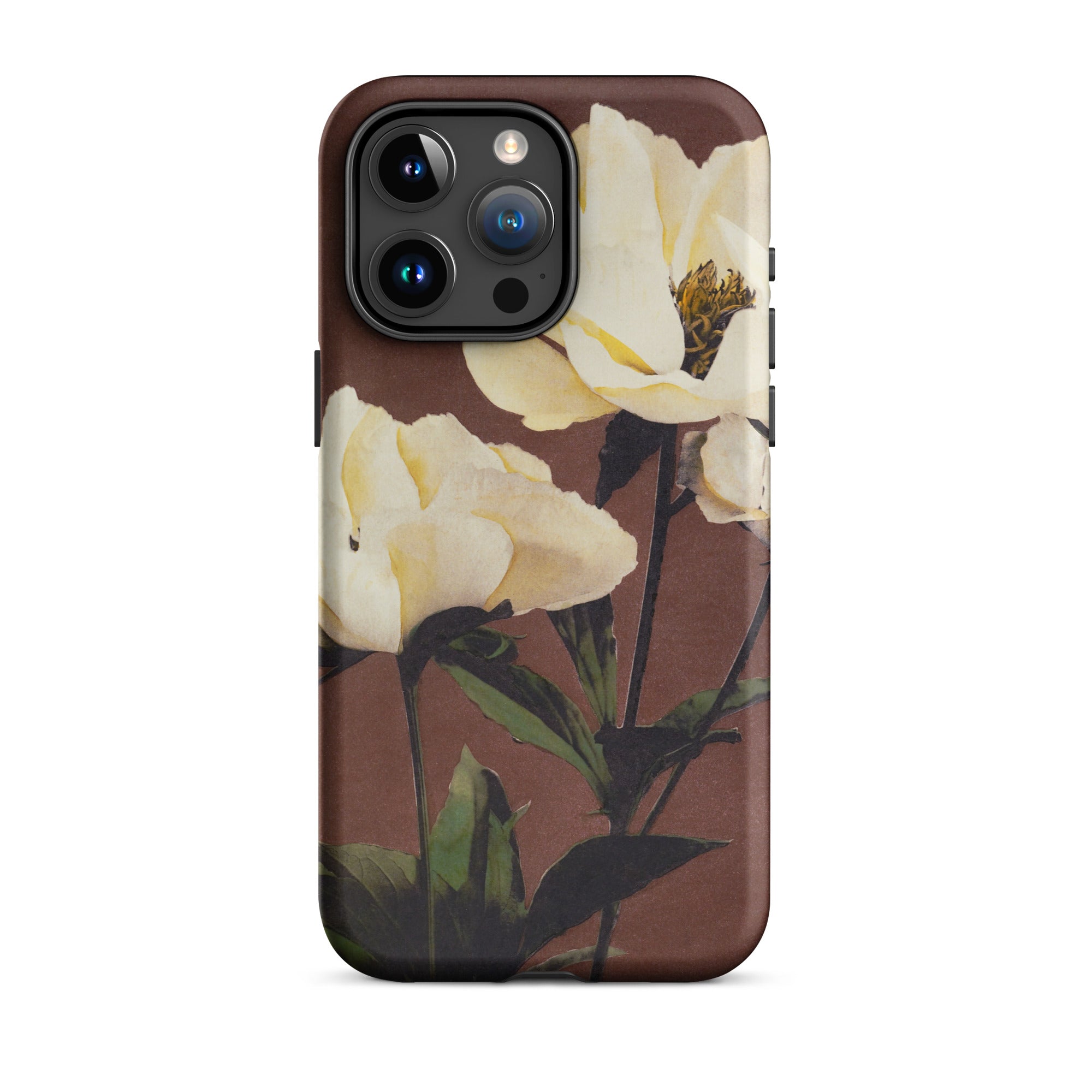 White Peony Ogawa Kazumasa Floral Iphone Case, 15 Pro Max / Matte, Floral Patterned Phone Case