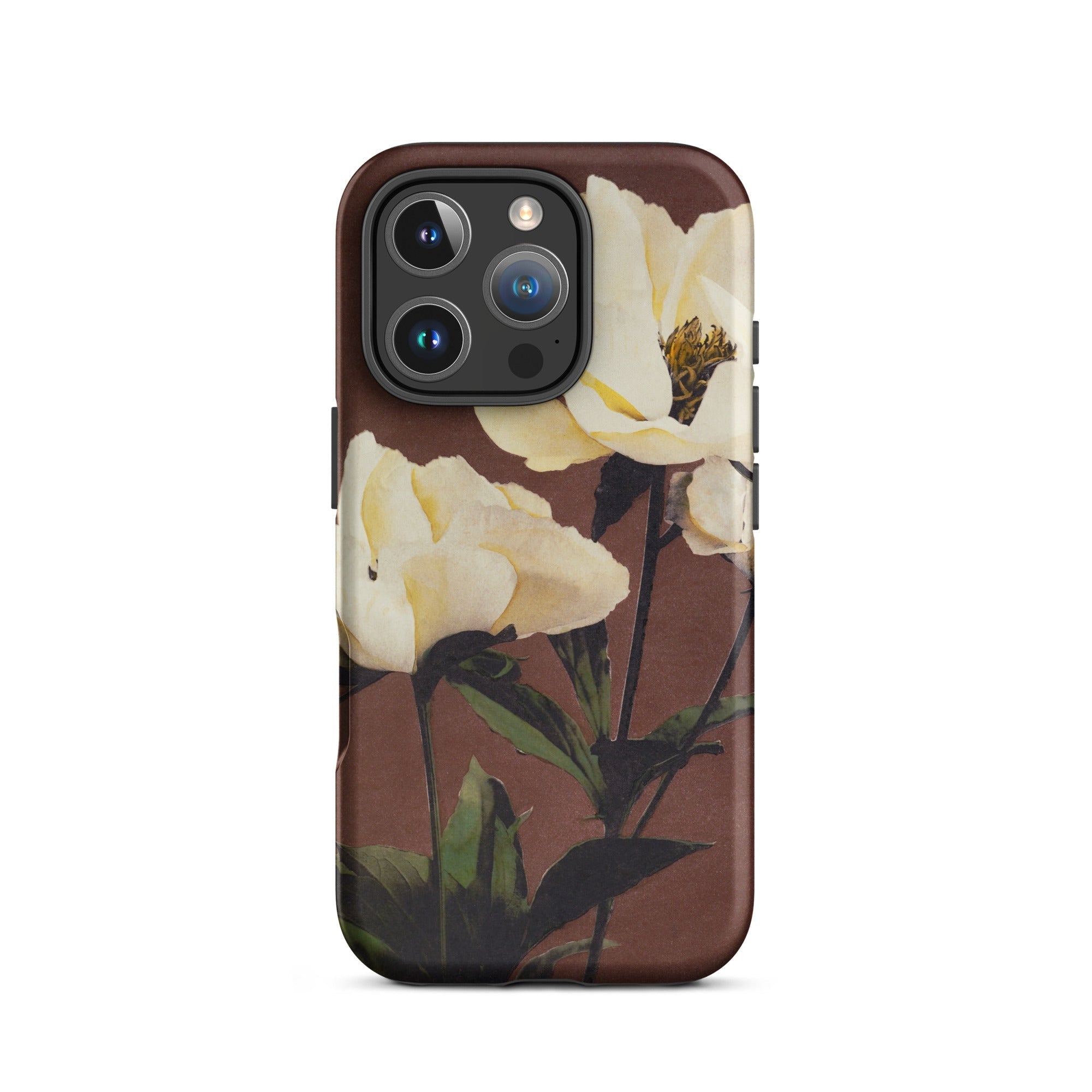 White Peony Ogawa Kazumasa Floral Iphone Case, 16 Pro / Matte, Floral Patterned Phone Case