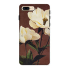 White Peony Ogawa Kazumasa Floral Iphone Case, 8 Plus / Matte, Floral Patterned Phone Case White Magnolia Blooms Burgundy Background