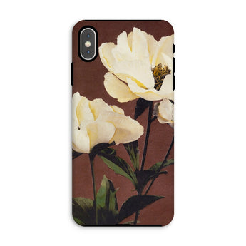 White Peony - Ogawa Kazumasa Floral Iphone Case, Xs Max / Matte, Iphone Case Floral Design White Magnolia Flowers Brown