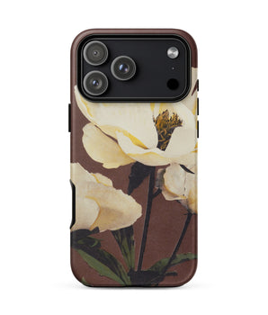 Iphone 17 Pro Max / Matte White Peony - Ogawa Kazumasa Floral Phone Case, Kazumasa’s, Eastern Aesthetics Embraced Western Technology