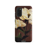 White Peony - Ogawa Kazumasa Floral Samsung Case, Galaxy S20 / Matte, Brown Smartphone Case Cream-colored Floral Design