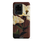 White Peony Ogawa Kazumasa Floral Samsung Case, Galaxy S20 Ultra / Matte, Brown Smartphone Case White Floral Design