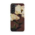 White Peony Ogawa Kazumasa Floral Samsung Case, Galaxy S22 Plus / Matte, Brown Phone Case Floral Design Light Colored Flowers Green