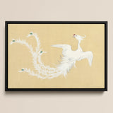 White Phoenix - Kamisaka Sekka Momoyogusa Art Print / Canvas, 18x12’’ / 46x31cm / Black Frame, Posters Prints & Visual Artwork, Toby Leon