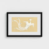 White Phoenix - Kamisaka Sekka Momoyogusa Art Print / Canvas Framed Artwork Stylized Elaborate Feathered Wings Sekka’s, Bird, Prints
