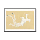 White Phoenix Kamisaka Sekka Momoyogusa Art Print, White Phoenix Like Bird Feathers Rendered Delicate Brushstrokes