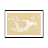White Phoenix - Kamisaka Sekka Momoyogusa Art Print, White Phoenix-like Bird Feathers Rendered Delicate Brushstrokes